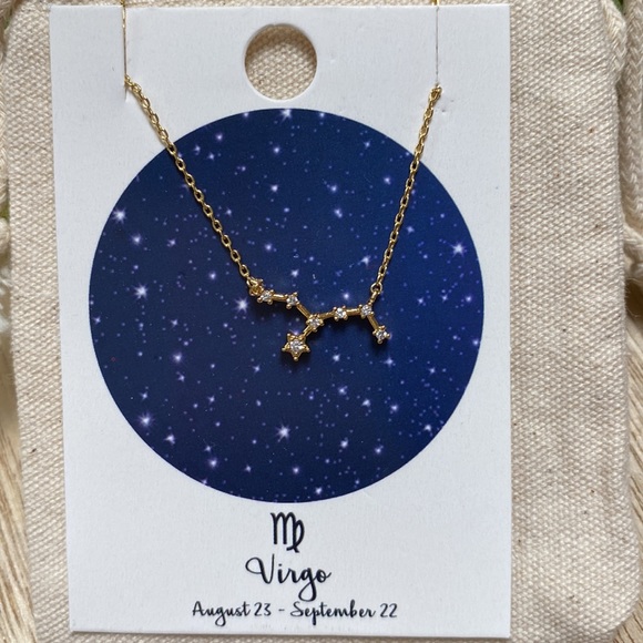 Virgo Constellation Necklace & Gift Pouch 💗 Gold - Picture 3 of 9